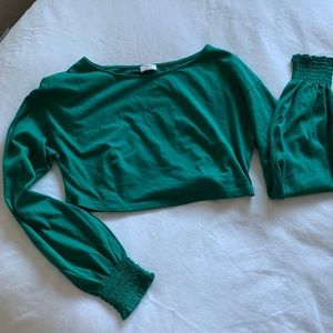 Aritzia green crop top